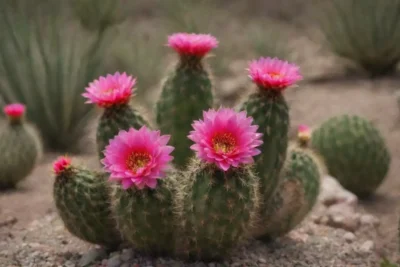 Cactus coloridos y flores vibrantes son ideales para jardines