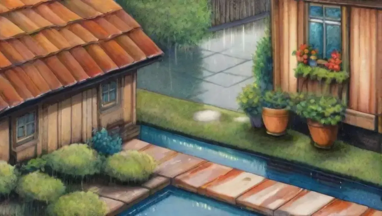 Un paisaje urbano y rural vibrante con elementos sostenibles y naturaleza interconectada