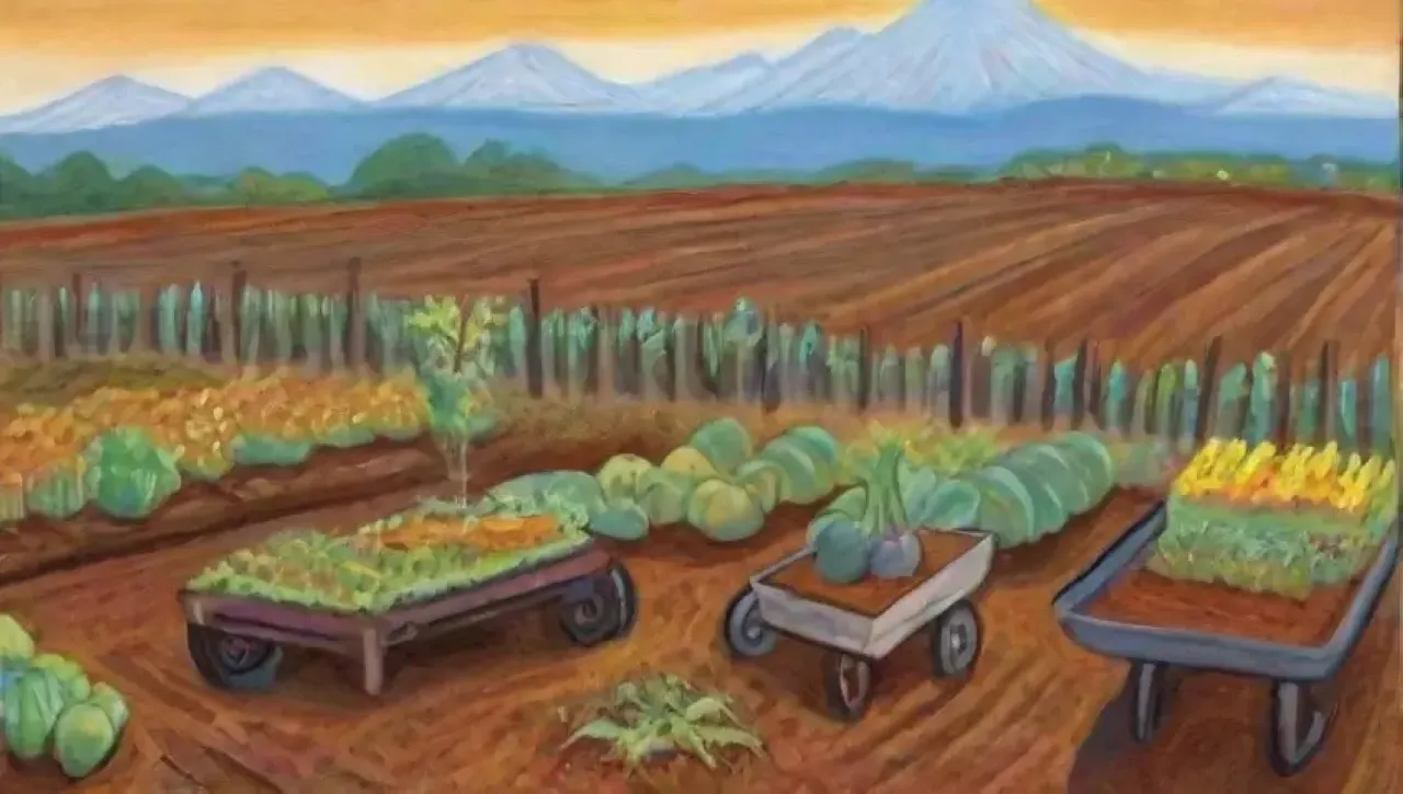 Un paisaje agrícola vibrante y diverso que refleja la armonía de la vida