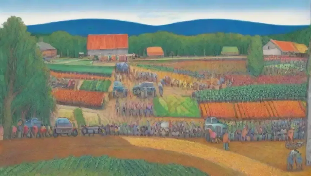 Un vibrante paisaje agrícola muestra la diversidad y la comunidad comprometida con la seguridad alimentaria