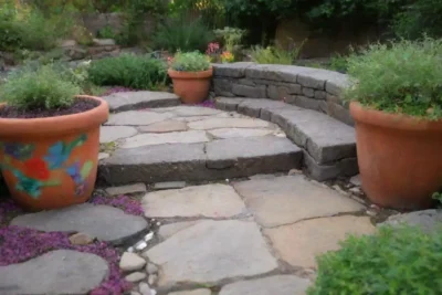 Jardín colorido con plantas