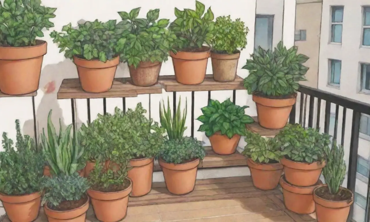 Pequeños espacios con plantas vibrantes y hierbas en un ambiente acogedor