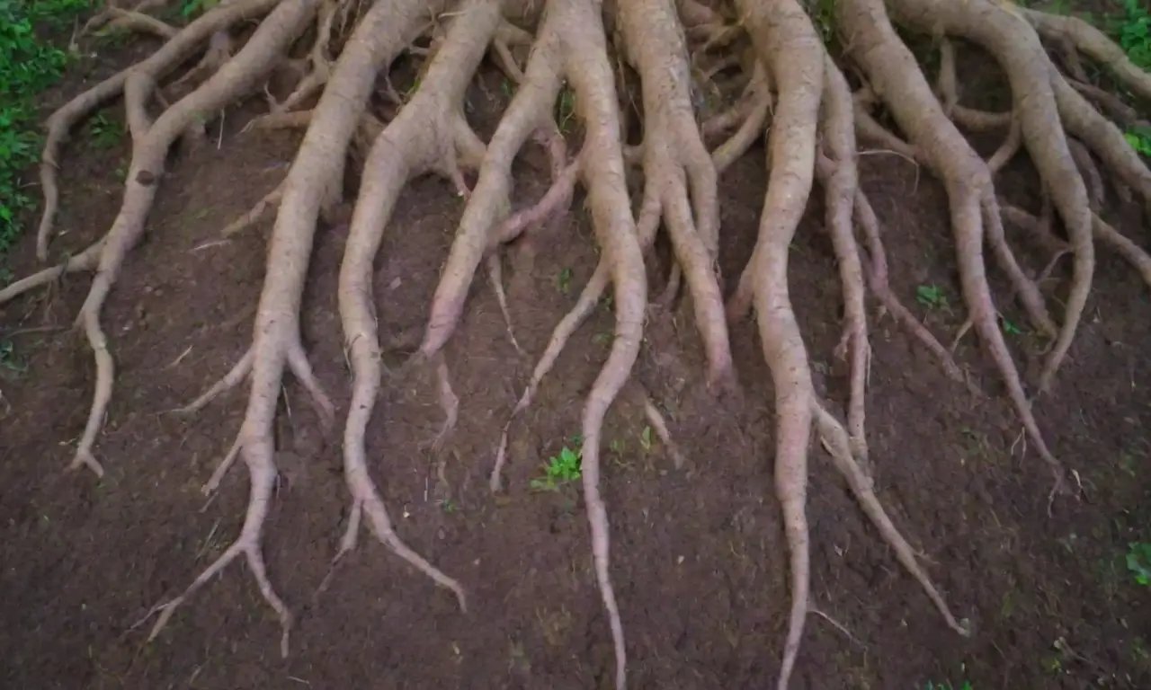 Raíces coloridas y plantas diversas para un jardín vibrante y sano