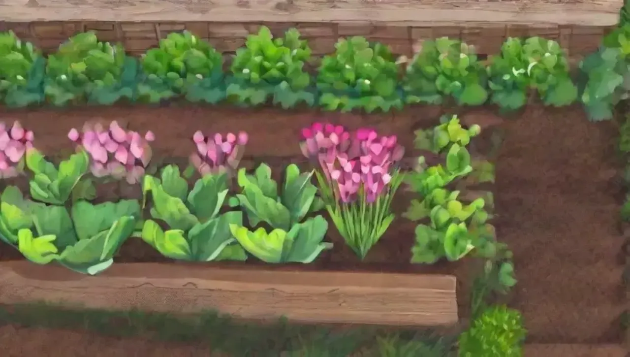 Un jardín vibrante lleno de vida y promesas de cosecha