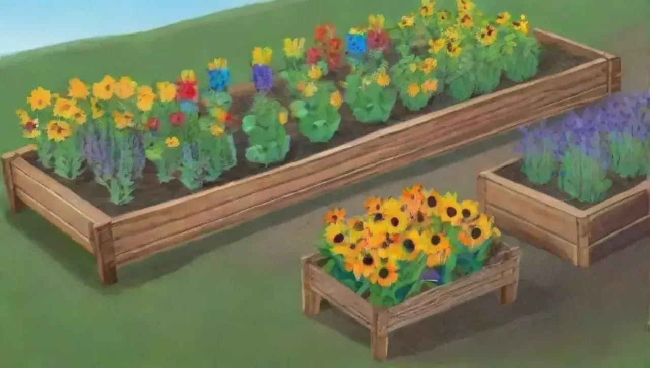 Un jardín vibrante y diverso lleno de vida y color
