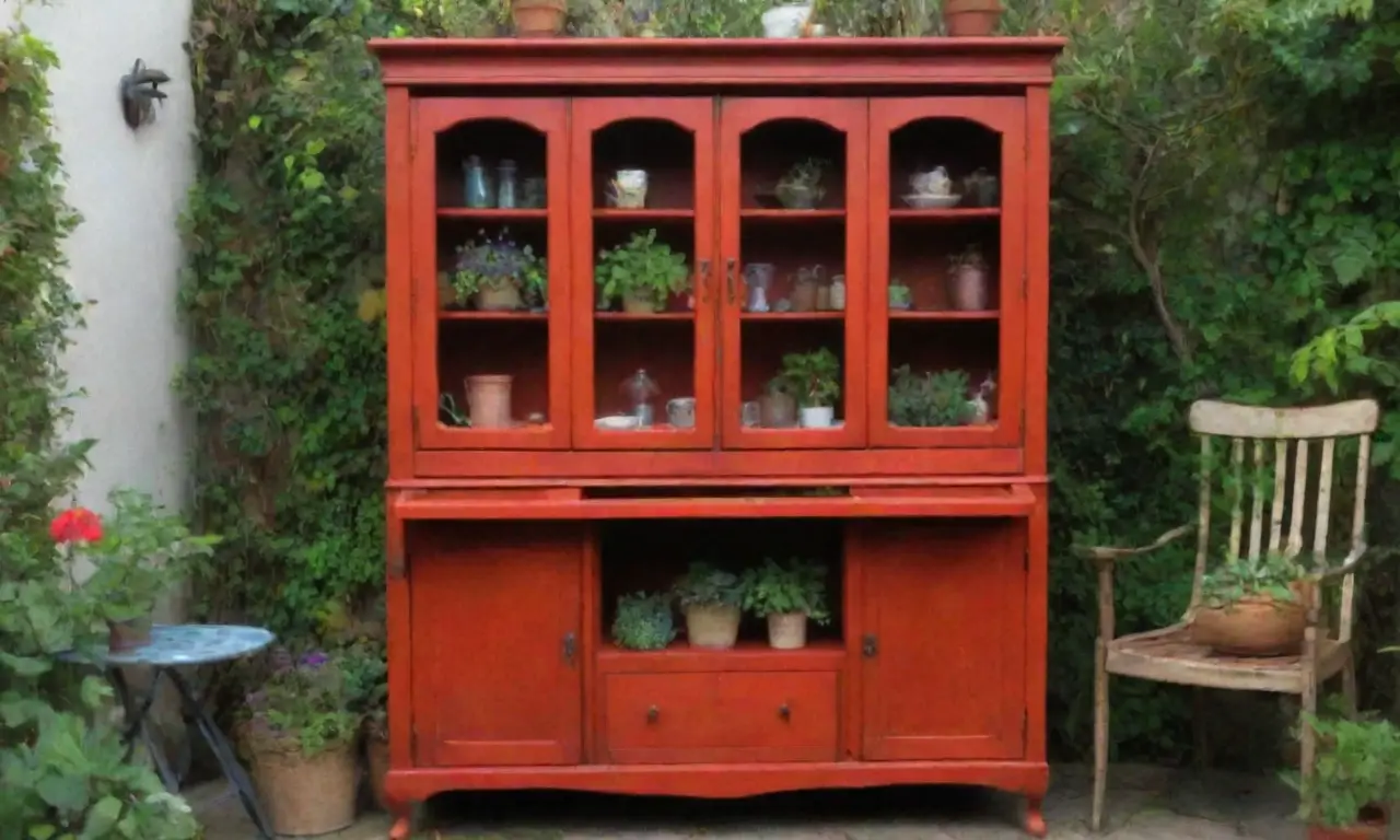 Muebles reciclados en colores vibrantes para un jardín móvil sustentable