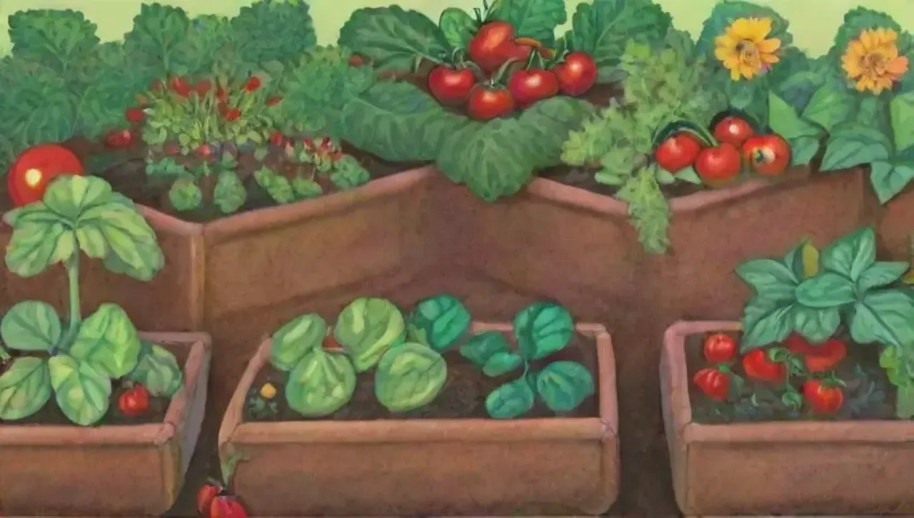 Un jardín vibrante y diverso florece con vida y color