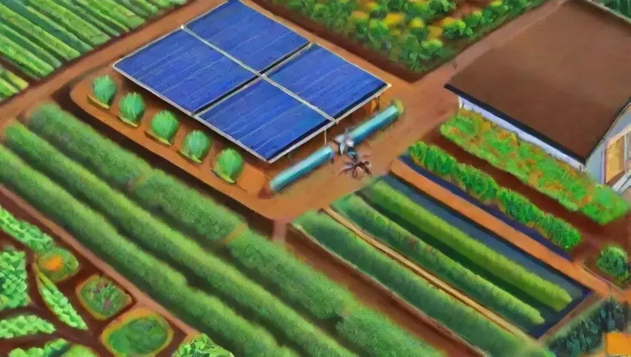 Campos verdes vibrantes con tecnología avanzada y prácticas sostenibles