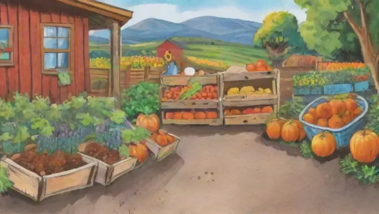 Un vibrante mercado local lleno de productos frescos, comunidad y sostenibilidad