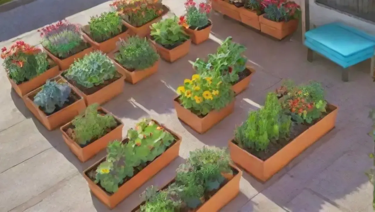 Un oasis urbano de jardines vibrantes y cultivos comunitarios