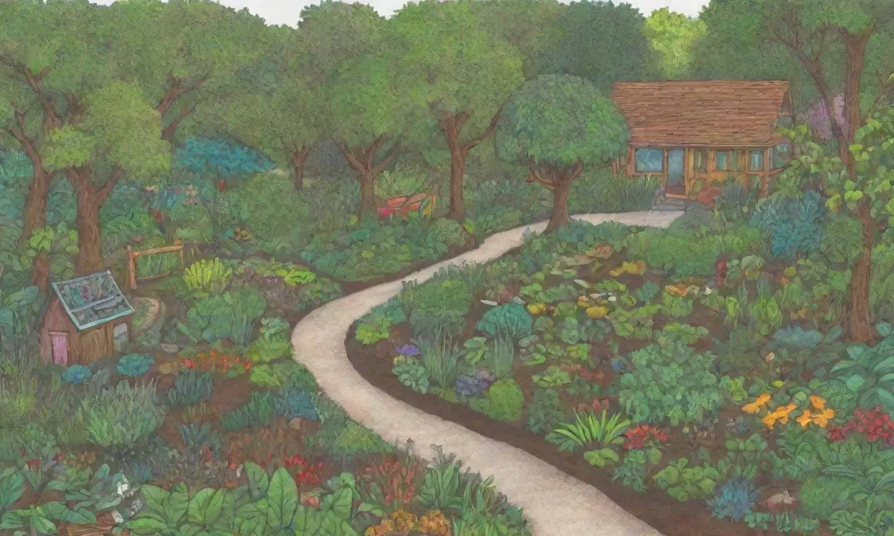 Jardines de permacultura con diseño sostenible y biodiversidad