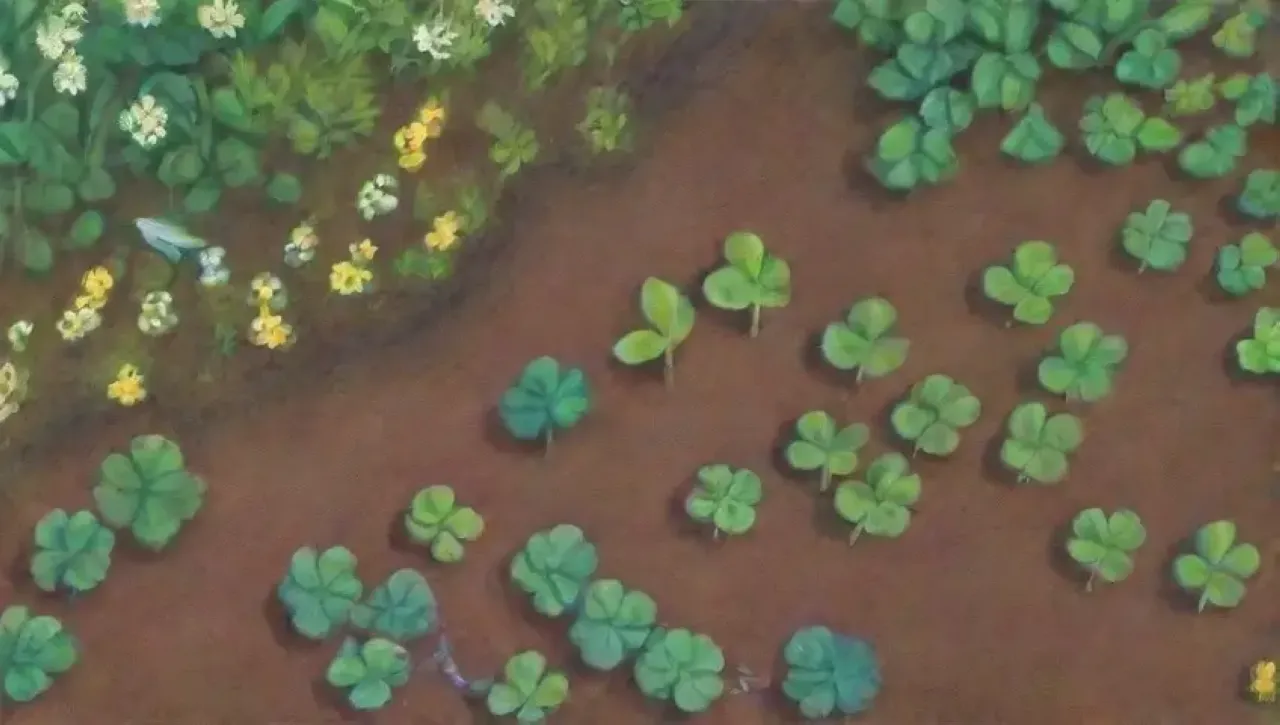 Legumbres verdes vibrantes crecen en la tierra bajo un cielo azul, rodeadas de flores y vida