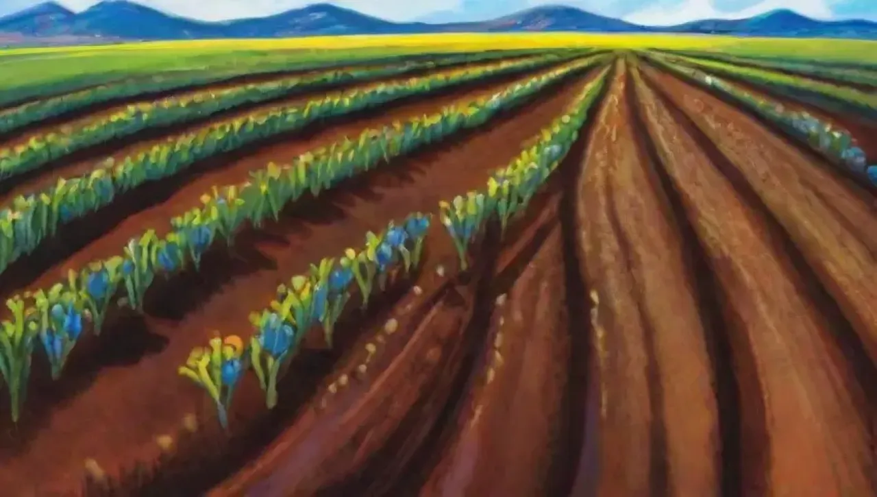Un paisaje agrícola vibrante y equilibrado, lleno de vida y potencial