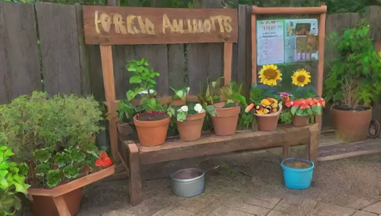 Un jardín vibrante y acogedor lleno de vida y color
