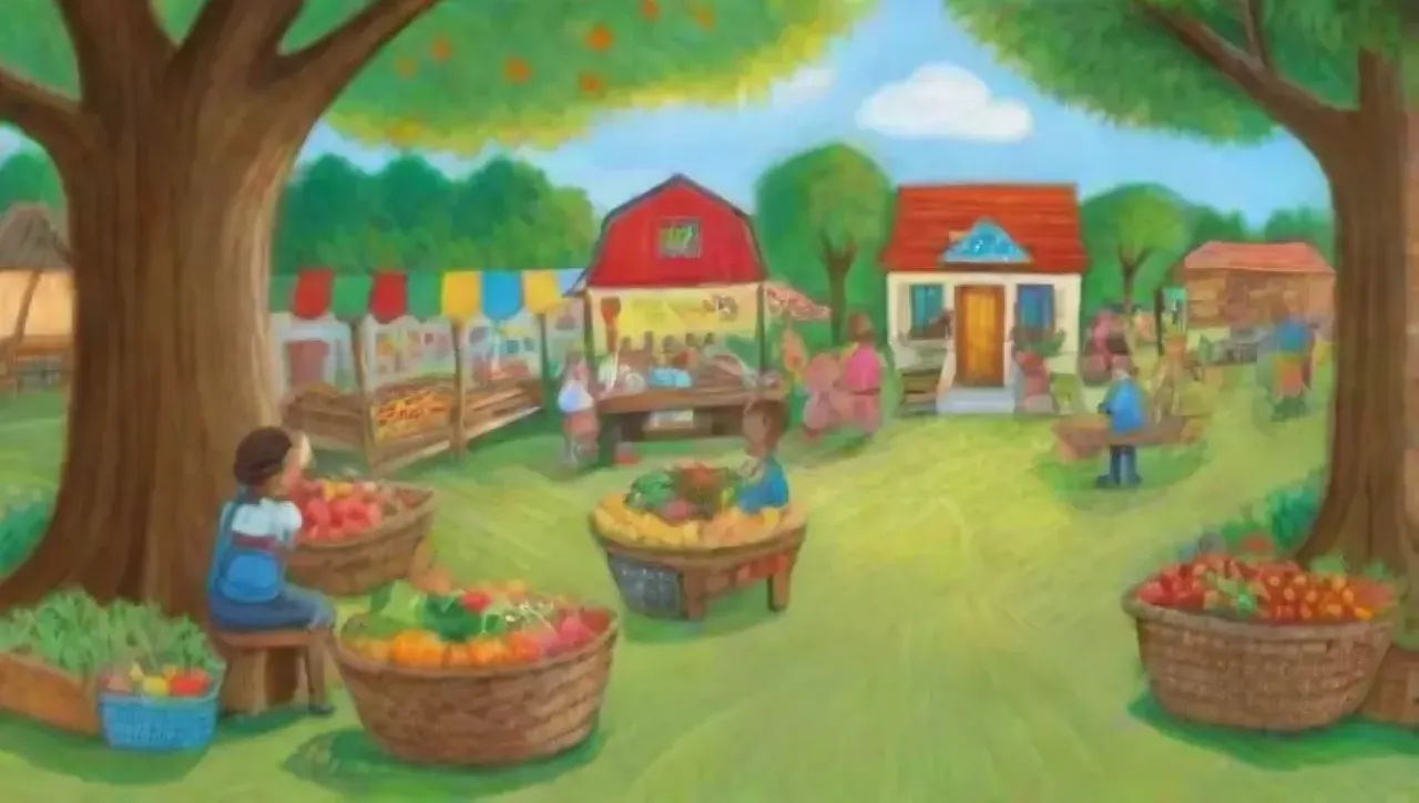 Un mural vibrante refleja la colaboración y la diversidad en un entorno agrícola sostenible