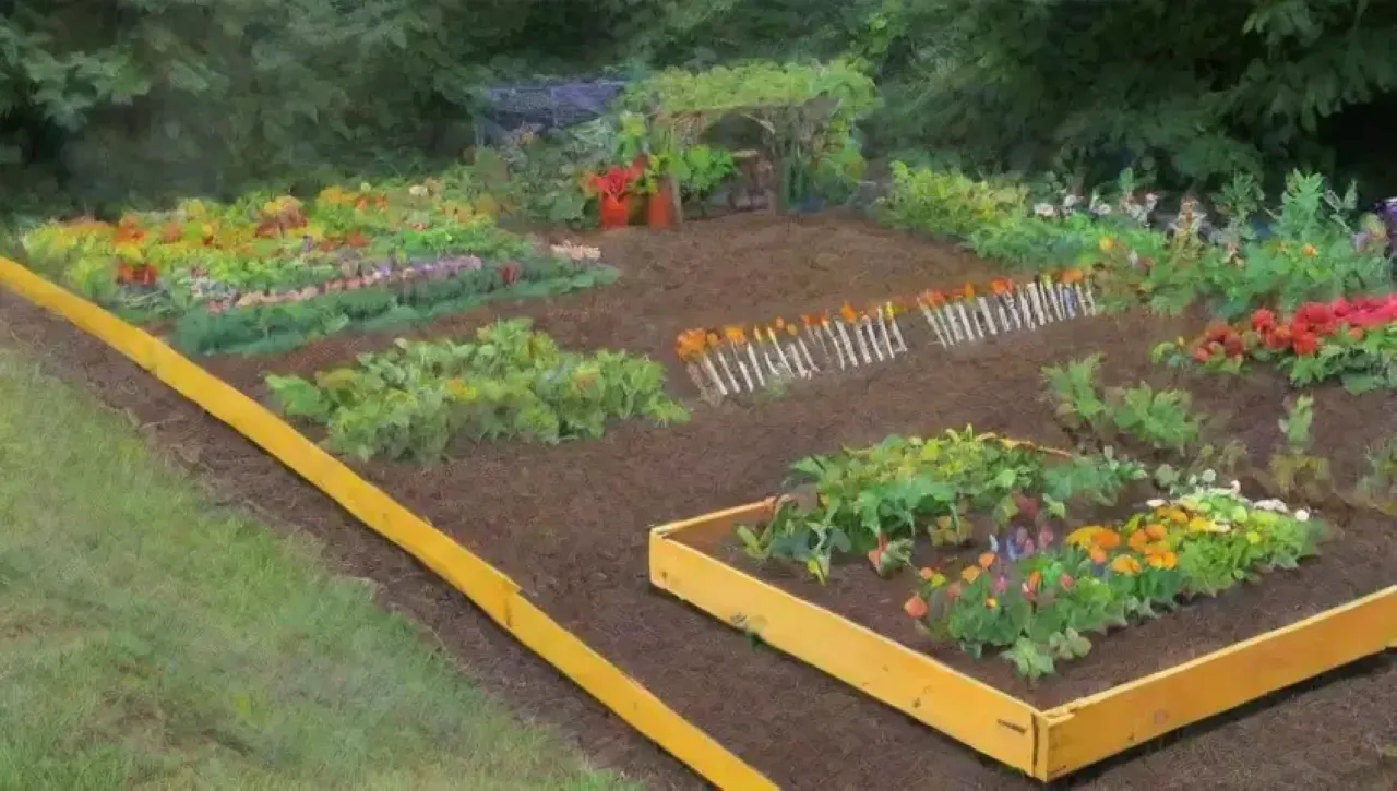 Un jardín vibrante lleno de vida y color
