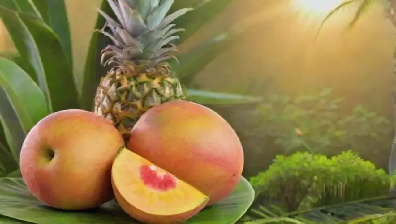 Un paraíso tropical lleno de mangos, papayas y piñas vibrantes