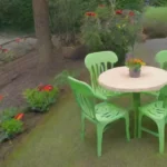 Los muebles de plástico reciclados son una buena opción para huertos