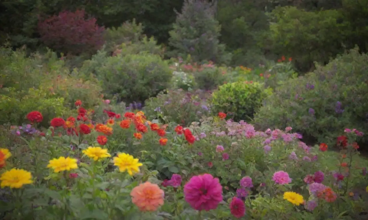 Un jardín vibrante y sostenible de flores comestibles y vegetación fresca