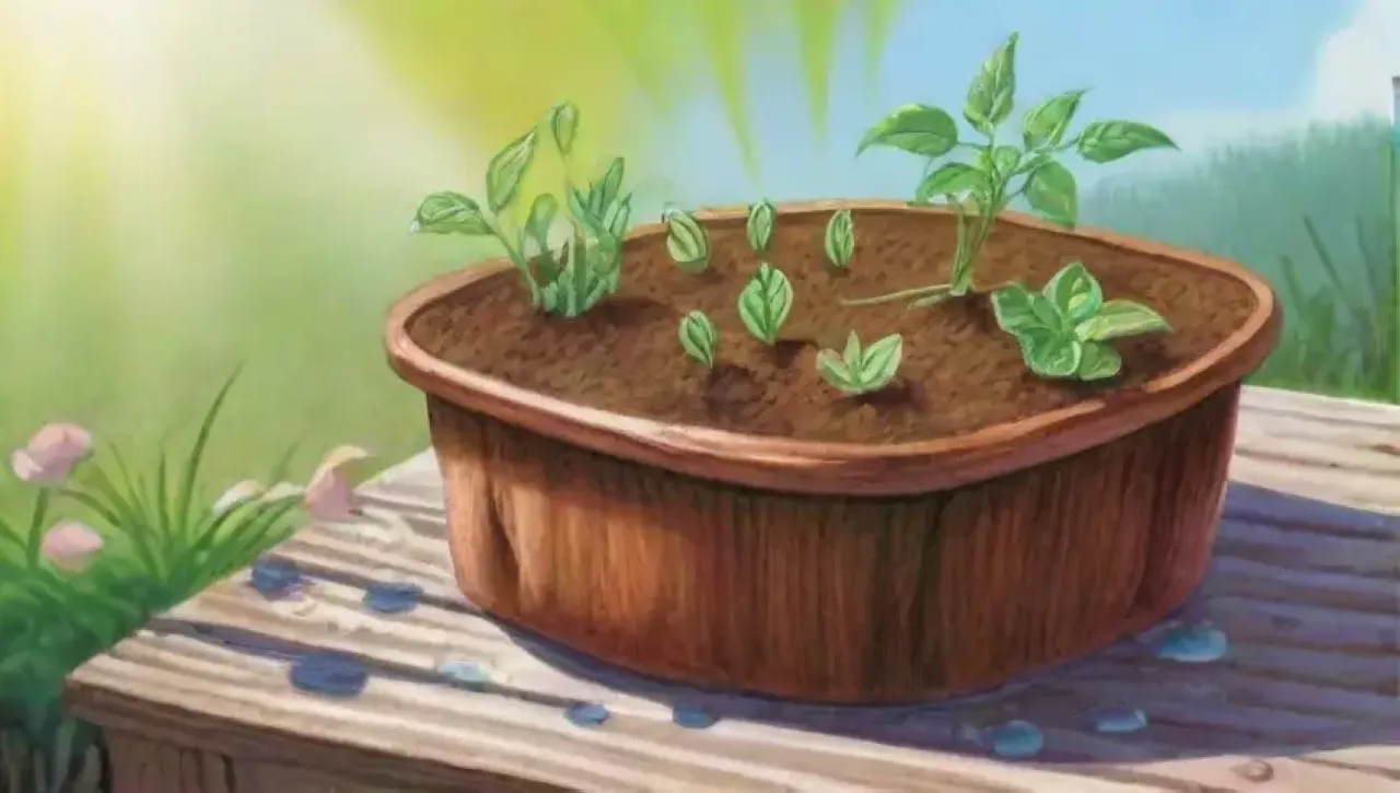 Un jardín vibrante con flores, hojas brillantes y la promesa de nueva vida