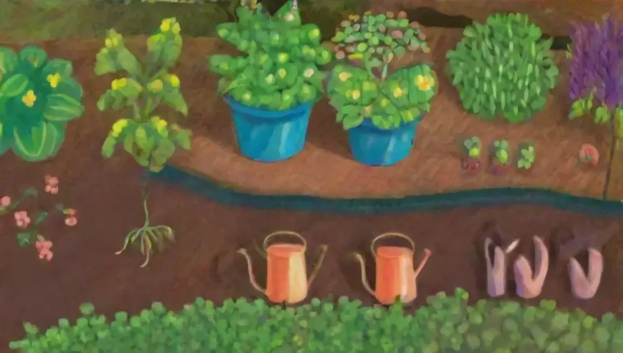 Un jardín vibrante y armonioso florece con colores y aromas de la naturaleza
