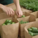 Jardín verde con vegetales maduros y consejos para sembrar