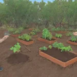 Jardín escolar para aprender sobre plantas
