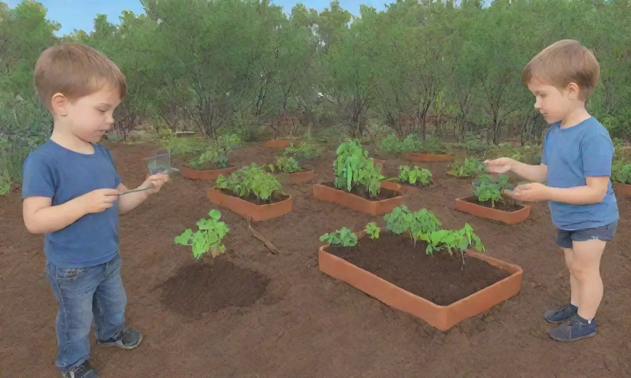 Jardín escolar para aprender sobre plantas