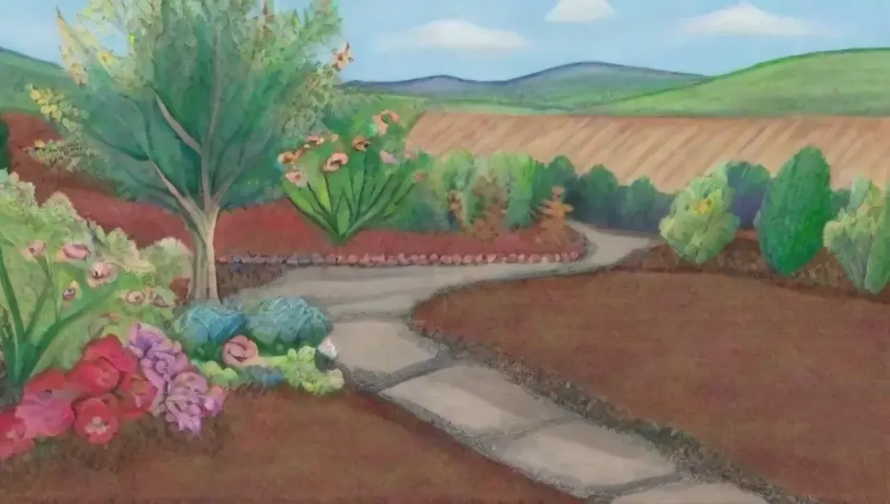 Un jardín vibrante y equilibrado, lleno de vida y diversidad