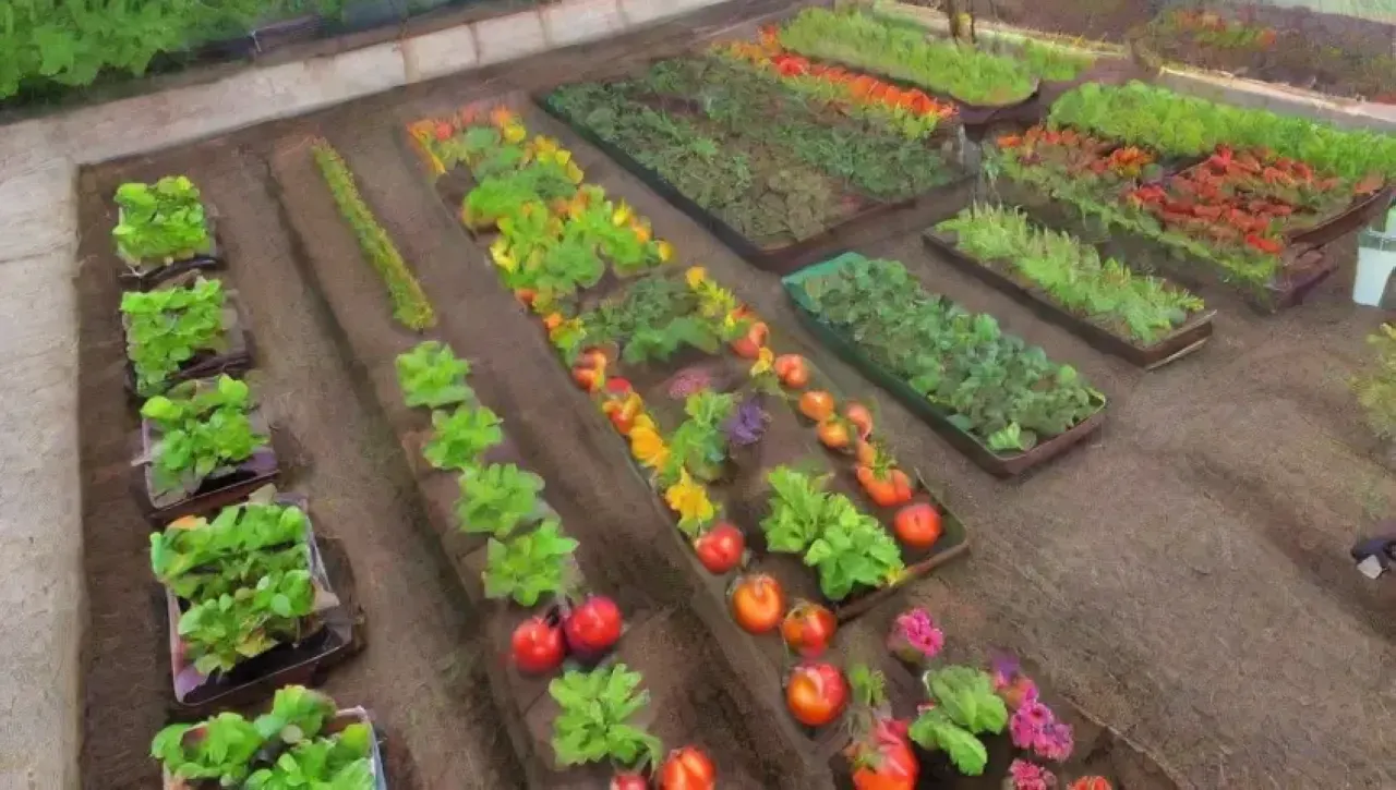 Un invernadero vibrante lleno de plantas, colores y aromas promete una cosecha abundante