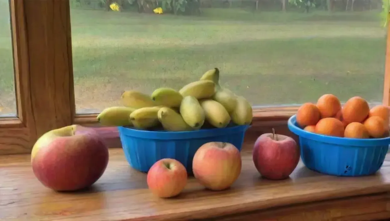 Frutas vibrantes y frescas en un ambiente acogedor y luminoso