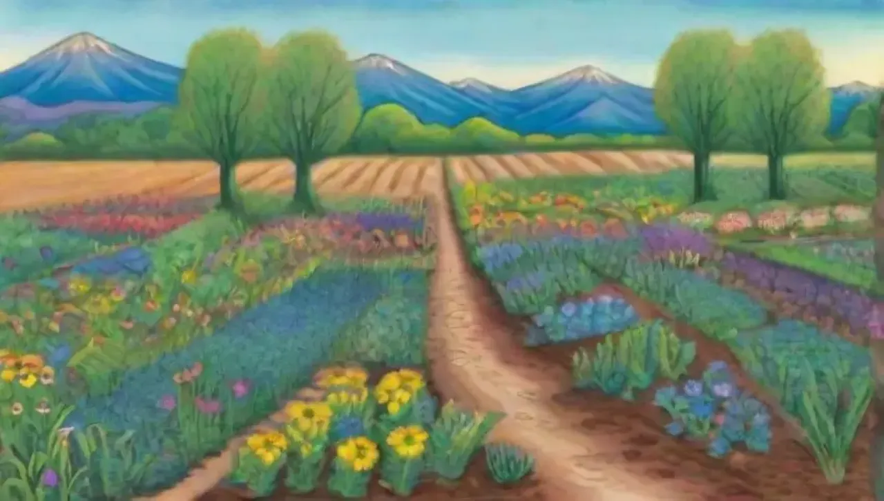 Campos verdes vibrantes con cultivos saludables y ecosistemas armoniosos