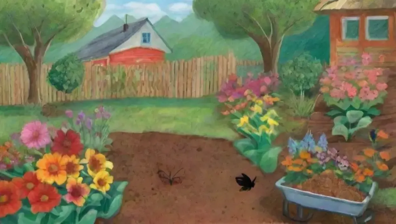Un jardín vibrante lleno de vida y renovación