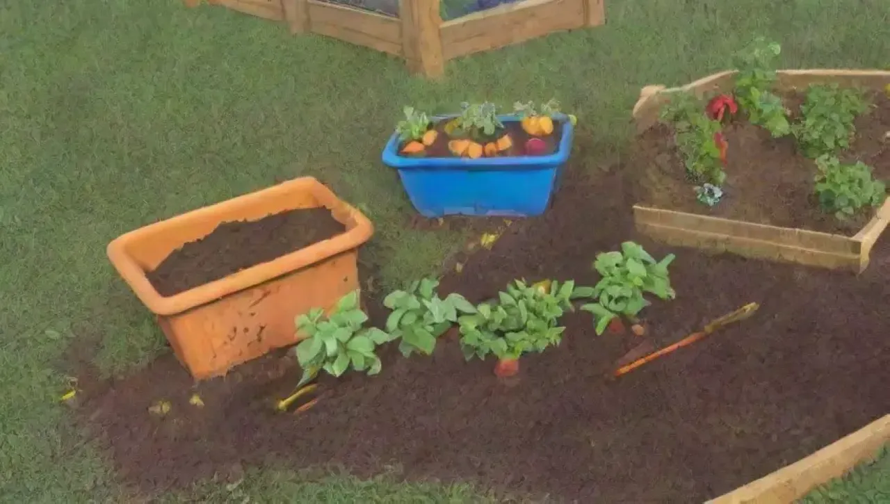 Un jardín urbano vibrante y lleno de vida