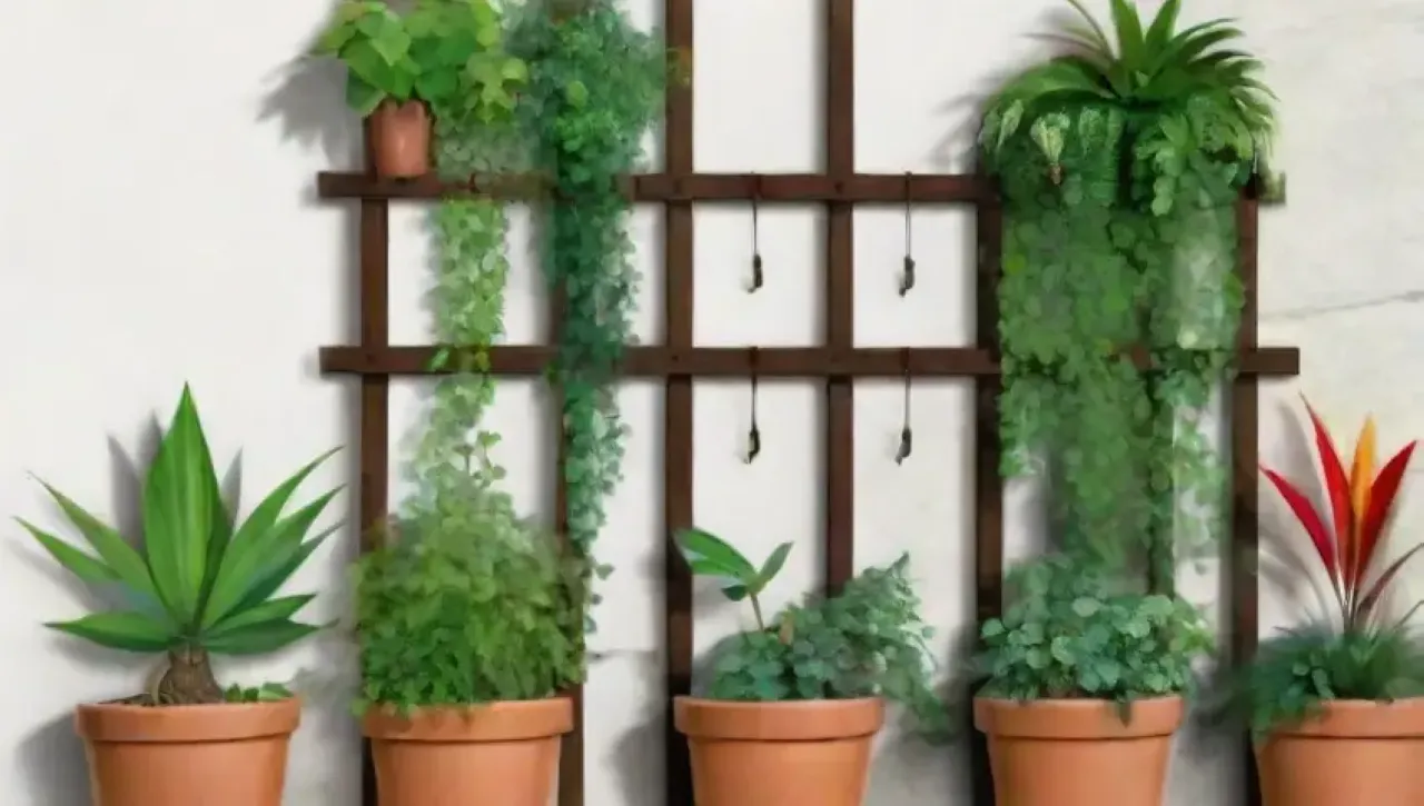 Un acogedor jardín urbano con plantas verdes, flores coloridas y luz natural