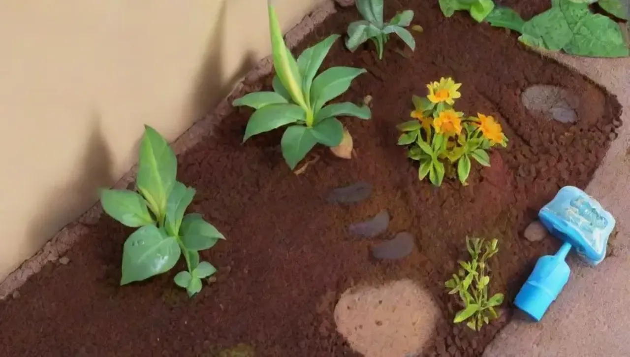 Un jardín vibrante y saludable lleno de vida y color