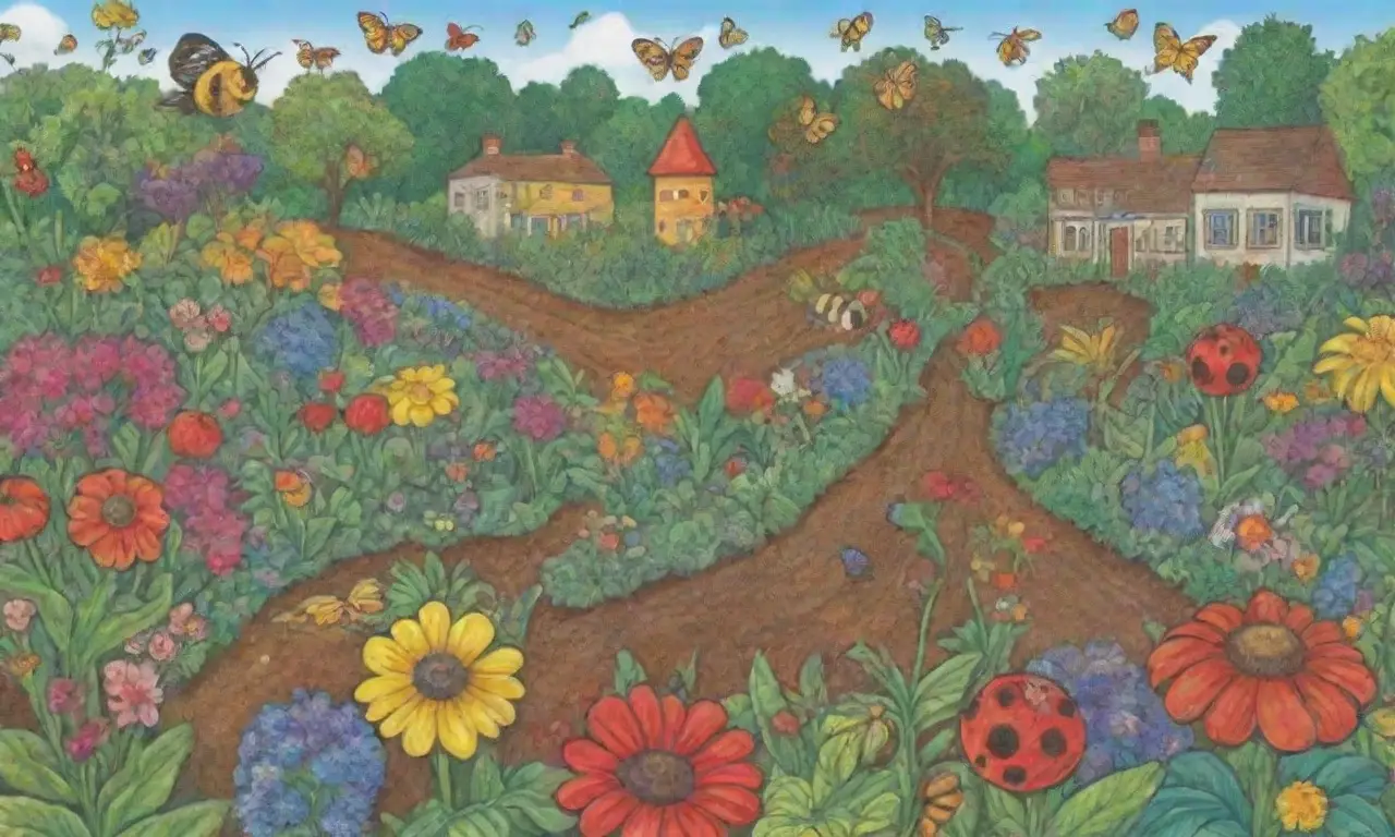Jardín vibrante con plantas