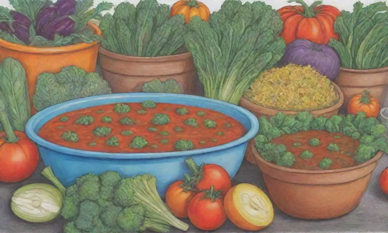 Sopa de verduras del jardín, fresca y saludable