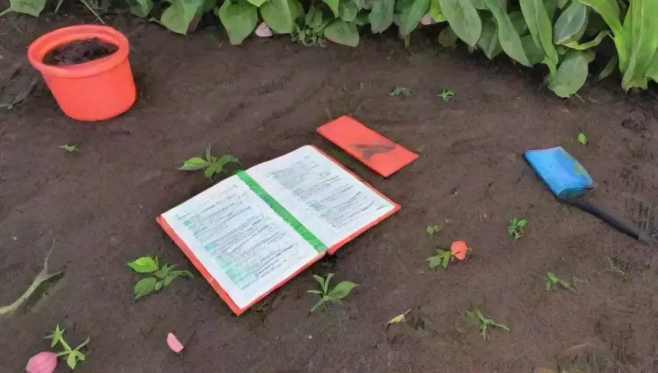 Un agricultor observa campos verdes con plagas, herramientas y estrategias para el control de insectos