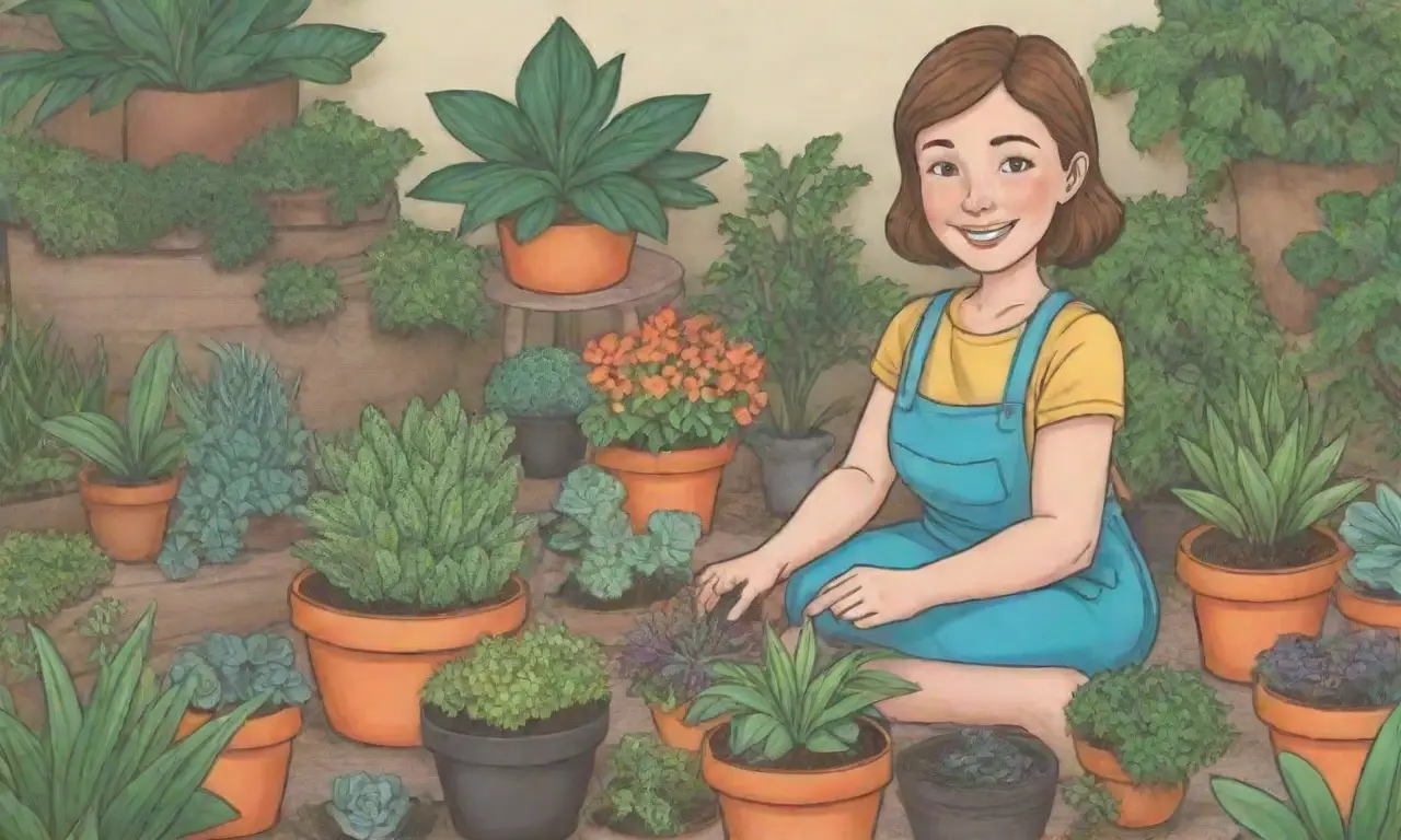 Colores brillantes, plantas exuberantes y jardineros felices en un ambiente relajante