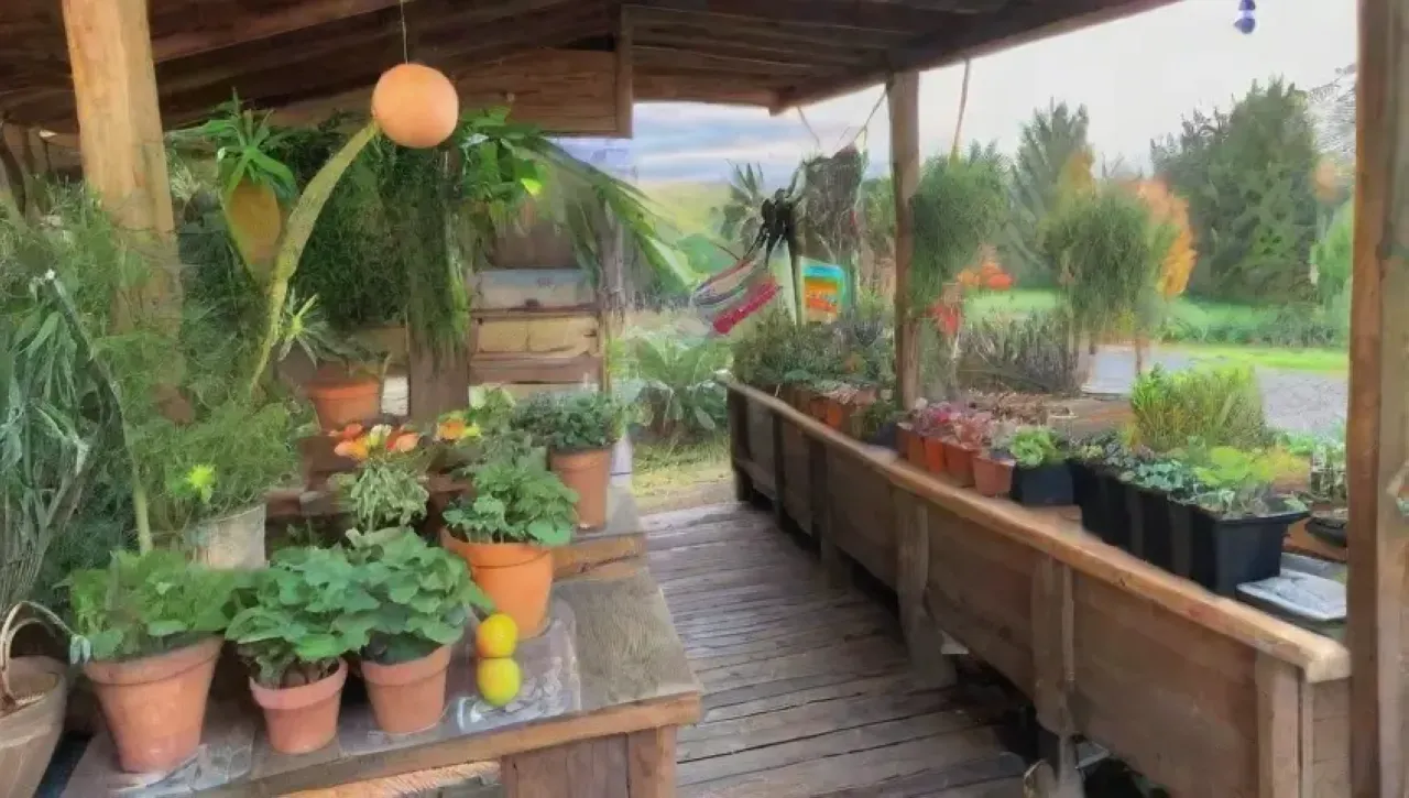 Un entorno natural vibrante con productos ecológicos y conexión digital