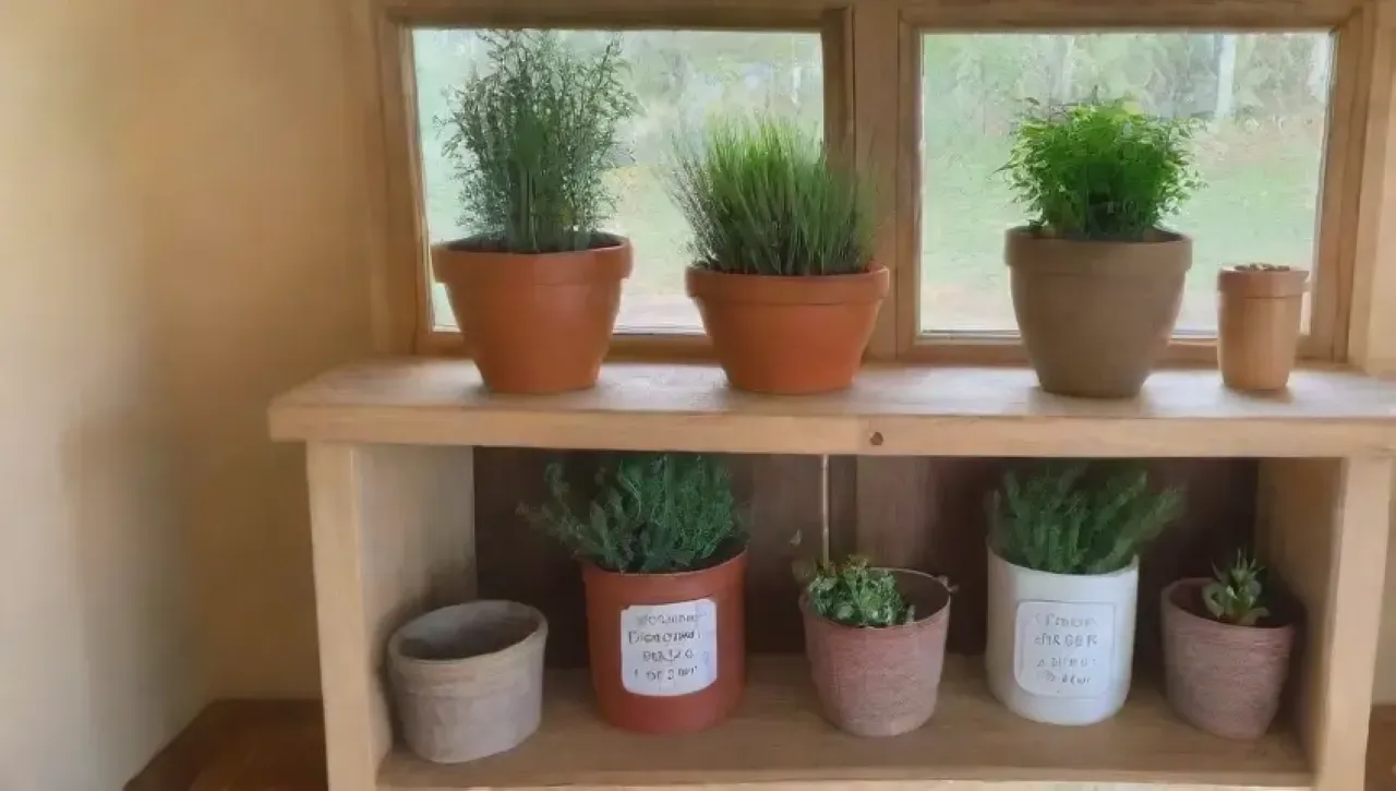 Un rincón de cocina sereno y acogedor, lleno de elementos naturales y sostenibles