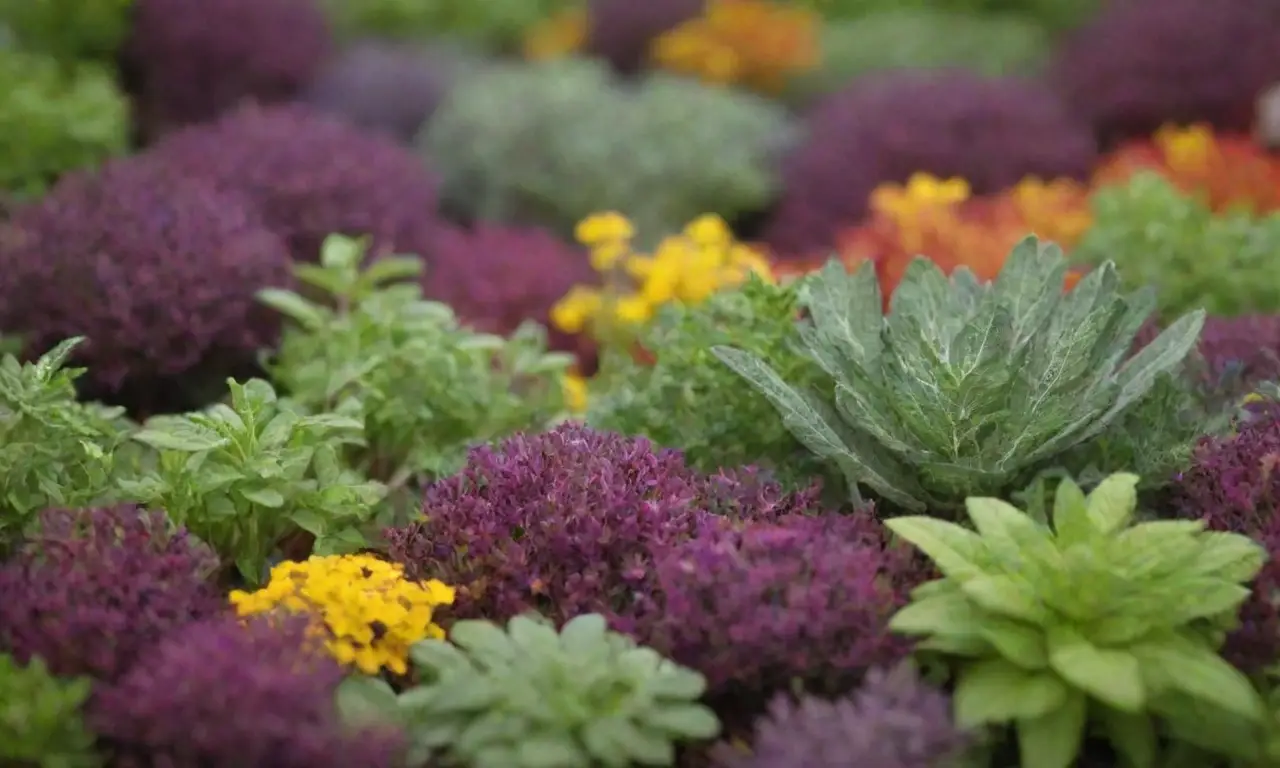 Hierbas coloridas y saludables con diseño natural informativo