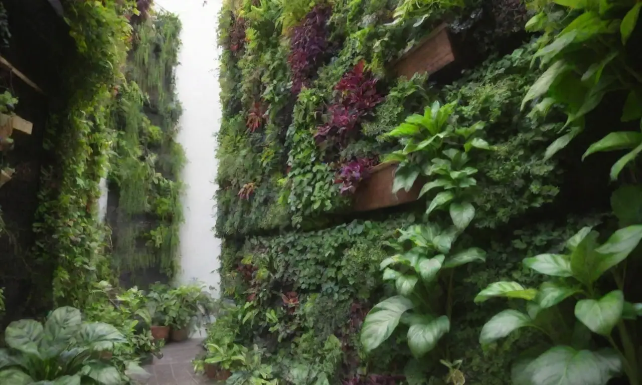 Jardín vertical vibrante y sostenible que une a la familia