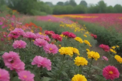 Jardín vibrante con plantas diversas