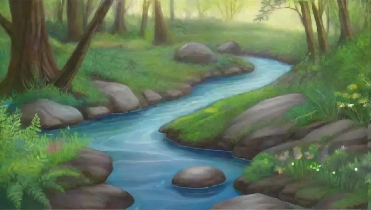 Un paisaje natural vibrante y sereno lleno de vida y colores