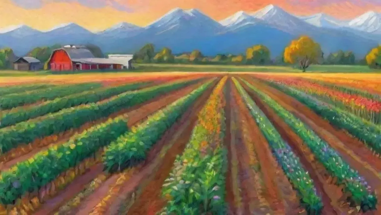 Campos vibrantes bajo un cielo cambiante reflejan el ciclo de la vida agrícola