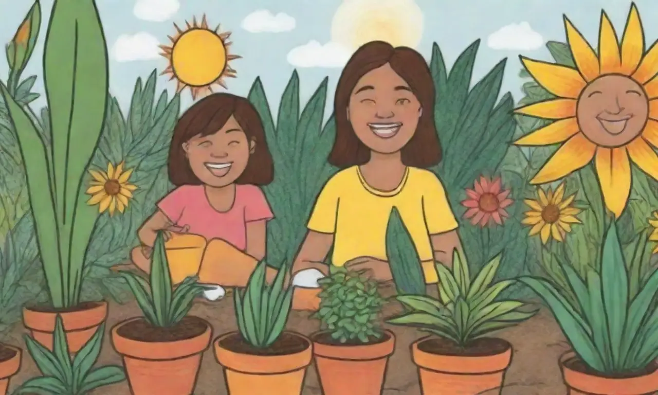 Sol radiante, plantas vibrantes y alegría en el jardín
