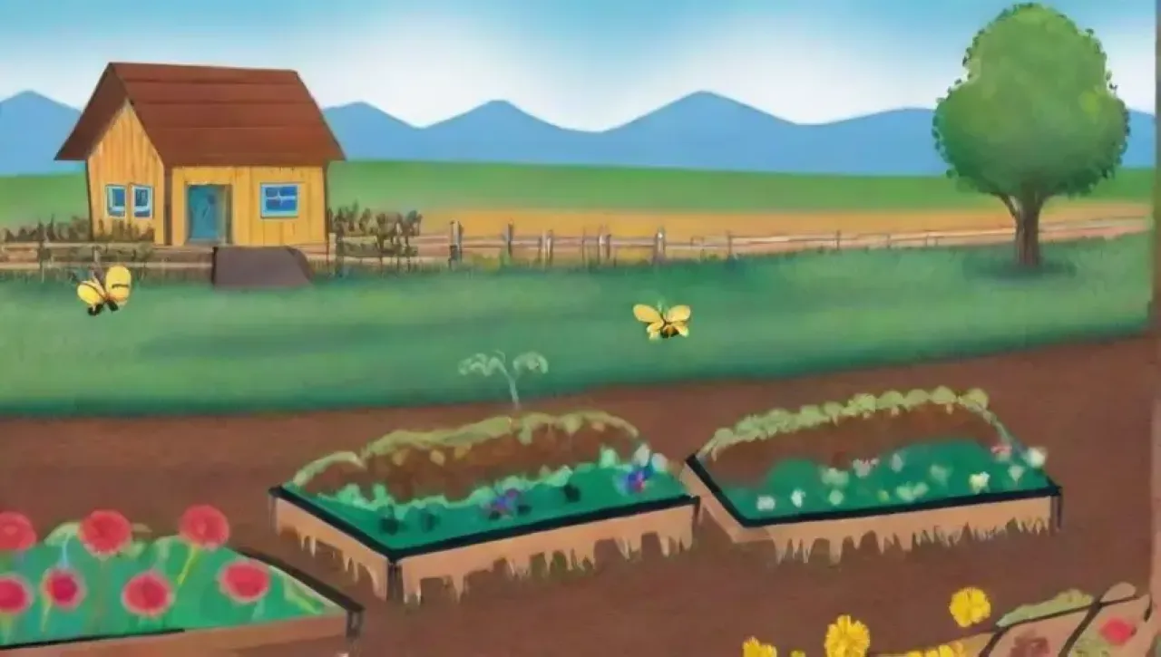 Un paisaje agrícola vibrante y lleno de vida en primavera