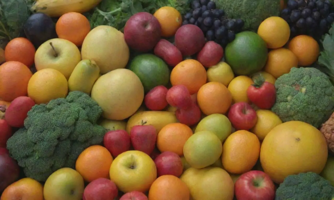 Colores vibrantes y diversidad de alimentos en ecosistemas saludables y sostenibles